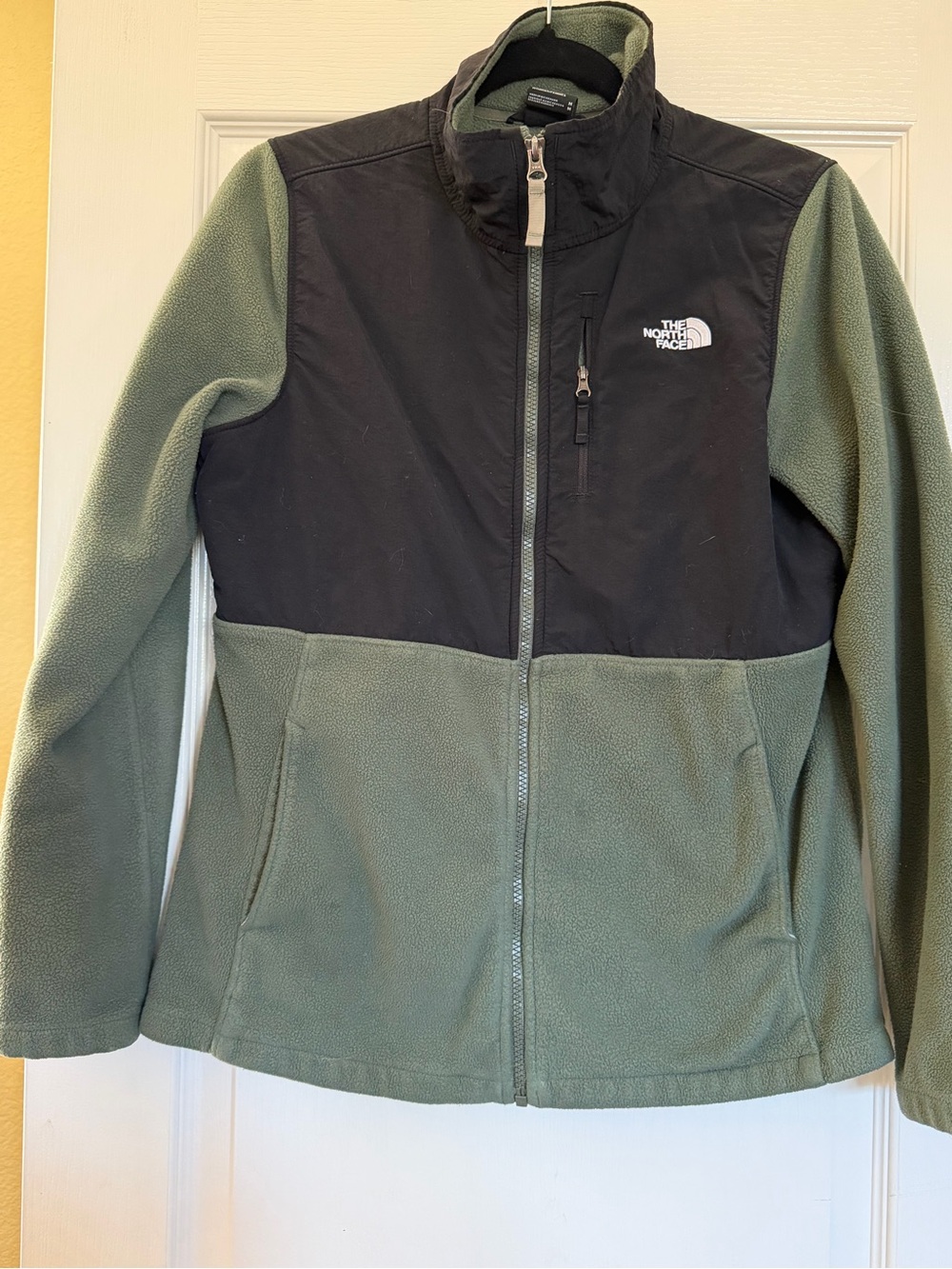 The North Face Olive Green and Black Fleece Jacket